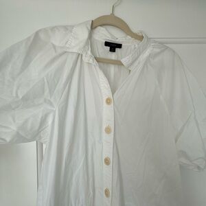 J. Crew White Casual Button Down Dress